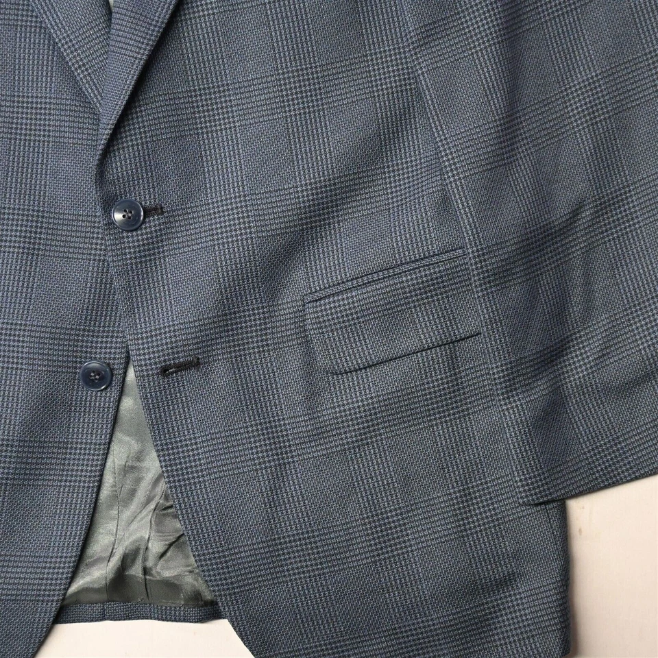 Blazer Abrigo Deportivo Chaqueta De Colección Stanley Blacker 39R 40R Azul Glenn Cuadros Para Hombres Foto 3 de 4