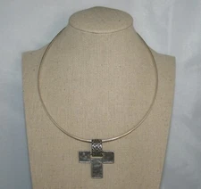 Silpada Silver Omega Snake Chain w/Reversible Cross Pendant Necklace N1111 S1514