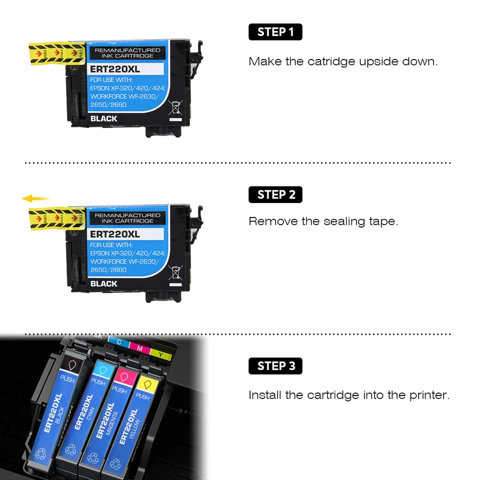 220XL T220XL Ink Cartridge For Epson WorkForce WF-2750 WF-2760 WF-2630 WF-2650 - Image 4 of 4