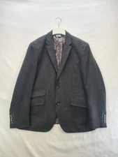 Linea Blazer Jacket Size Large Green British Tweed Wool Blend Smart Tailored