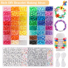 3960PCS Pony Beads Bracelet Kit 48 Colors Letters DIY Jewelry Making Kandi Set