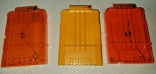 Nerf Lot of 3 Round Dart Clip Ammo Magazine Cartridges Orange