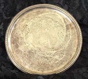 Super Rare Antique Georg Jensen Sterling Silver 925 Floral Design Coaster # 51B