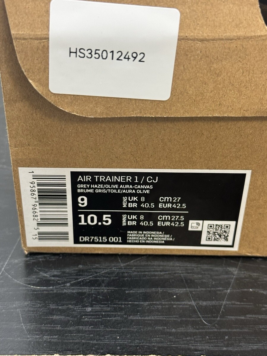 Size 9 - Nike Travis Scott x Air Trainer 1 SP Gray