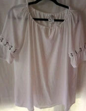 Naif Women's White Bohemian Ruffle Sleeved Top Blouse Sz 2x 