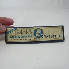 Vintage Mars Staedtler Lumograph Drawing Leads 2H in Wooden Box made in Germany