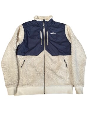 Kathmandu Fleece Womens Size White Blue Sherpa Jacket Full
