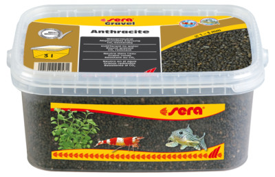 Sera Gravel Anthracite Kies anthrazit 3 L - abgerundeter Bodengrund für Aquarien