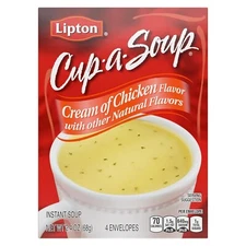 SOUP SECRETS Lipton Instant Soup Cream of Chicken 4 Count Warm Cup of Soup2.4 oz