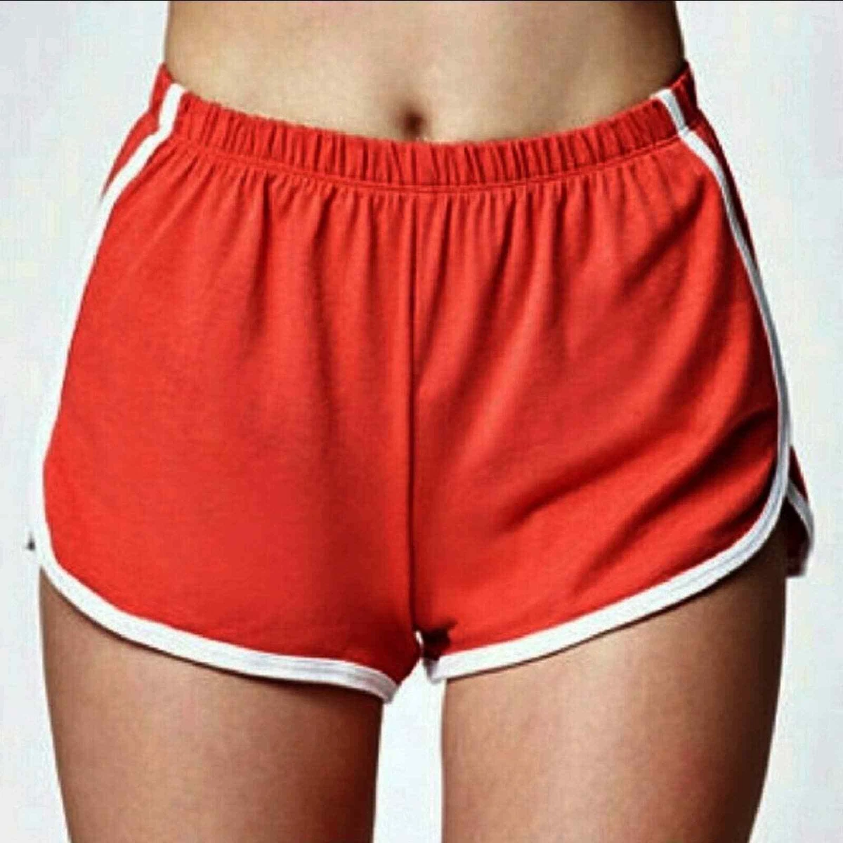 BRANDY MELVILLE Women's Track Shorts Red & White