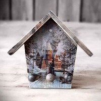 Vintage SchlüSselhalter 15,5X13,5Cm SchlüSselbrett Holz Decoupage Hakenbrett