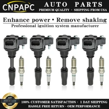 CNPAPC 4* Ignition Coil & Iridium Spark Plug for 2013-2019 Cadillac ATS UF680
