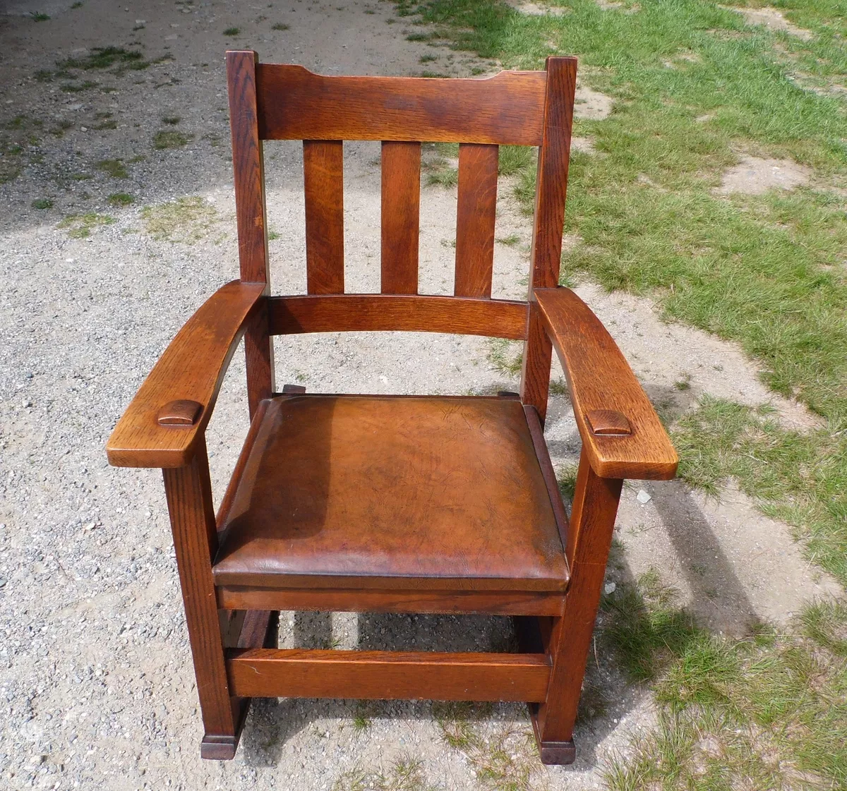 Antique Mission Oak Rocking Chair Arts Crafts Craftsman Rocker