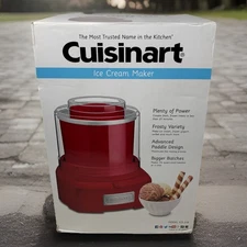 Cuisinart Ice Cream Maker Frozen Yogurt Sorbet 1.5Qt Red ICE-21R New in Box