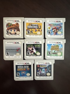 Nintendo 3DS Games Lot Of 8 - Mario Kart, 3D Land, Mario Bros 2, Animal Crossing