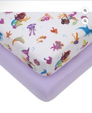 Disney Ariel The Little Mermaid 2 Piece Toddler Fitted Sheet Set