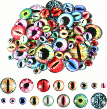 TOAOB 160Pcs Assorted Glass Dragons Eyes Flatback Crafts Cabochons 8 Sizes
