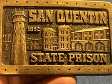 San Quentin State Prison Belt Buckle Dept Of Corrections Vtg 1981 Pigville Art