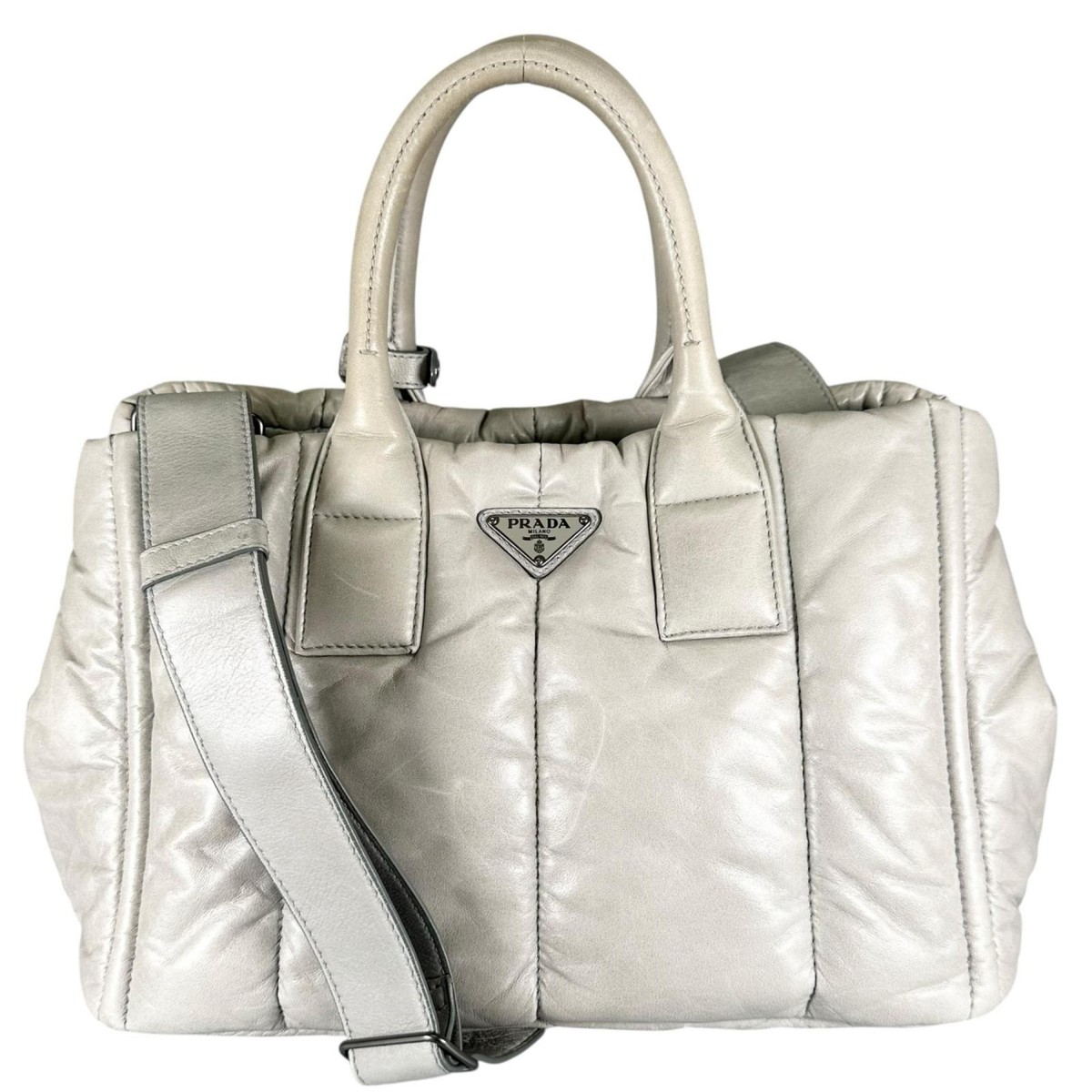 PRADA NAPPA BOMBER バッグ PRADA Nappa bomber Handbag gray Women 2way【used】 | eBay