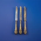 Wallace Sir Christopher Sterling Silver Knife 9 3/8" Lot Of 3 Stainless Blade