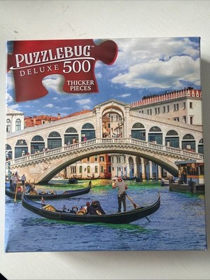 500 Piece Jigsaw Puzzlebug Deluxe Rialto Bridge Venice Italy  20x12 - NEW