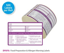 Allergen Warning Food Storage Labels (Roll Of 500)