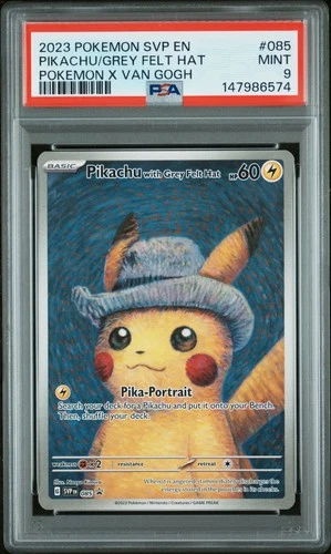 New Listing2023 POKEMON SVP EN-SV BLACK STAR PROMO #085 PIKACHU WITH GREY FELT HAT PSA 9