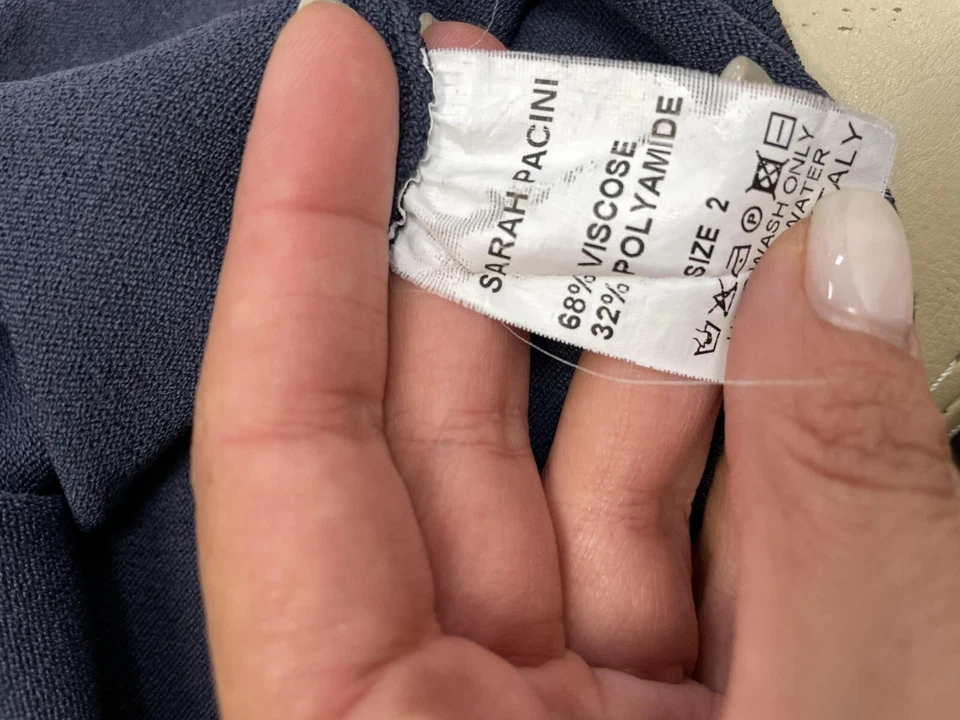 Suéter Jersey SARAH PACINI Talla 2 - S/M Azul Manga Larga Tejido TOP Foto 3 de 4