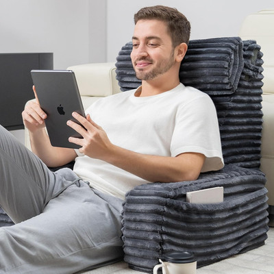 Reading Pillow for Sitting in Bed Adult, 24In XXL Back Pillow for Bed Sitting Up