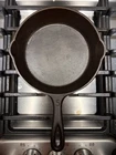 Restored 1920's Era Unmarked Wagner #5 Skillet with outside heat ring