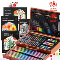 Malset 149-Teilig Deluxe Malkoffer Mit Buntstiften, Aquarellfarben, Koffer FüR