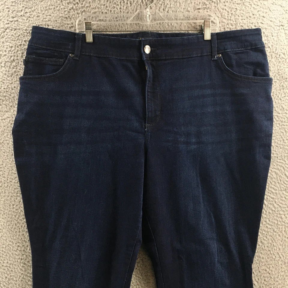 Lee Relaxed Fit Straight Leg Jeans Womens 26W Plus Blue Denim Mid Rise Zip Fly - Image 2 of 4