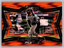 2025 panini select baseball austin wells orange flash prizm diamond level #277