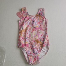 TENVDA Gymnastics Leotard for Girls 6-7 Years Sparkly Multi Color Cheetah NWT