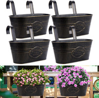 4 StüCk Vintage Metall HäNgetöPfe Blumentopf HäNgend HäNgender Garten TöPfe FüR