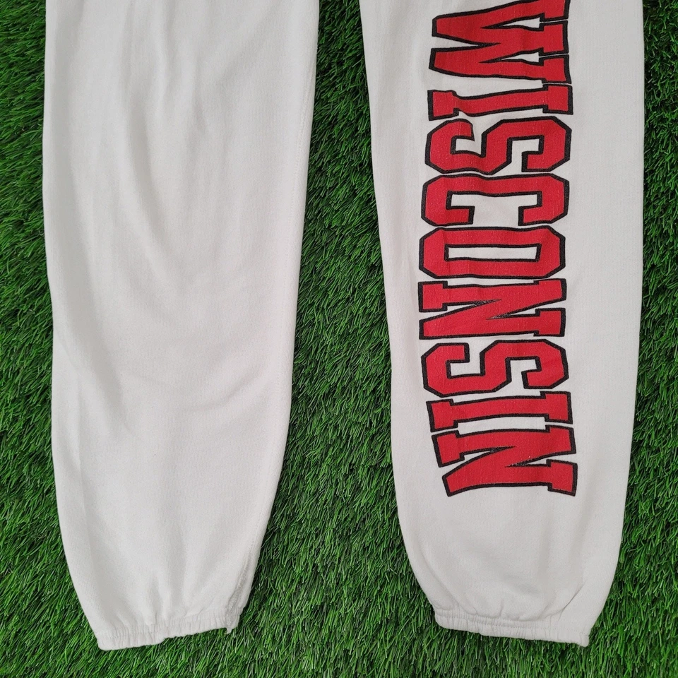 Vintage 80s Wisconsin Badgers Pants Medium Jogger Sweatpants USA - Image 2 of 4