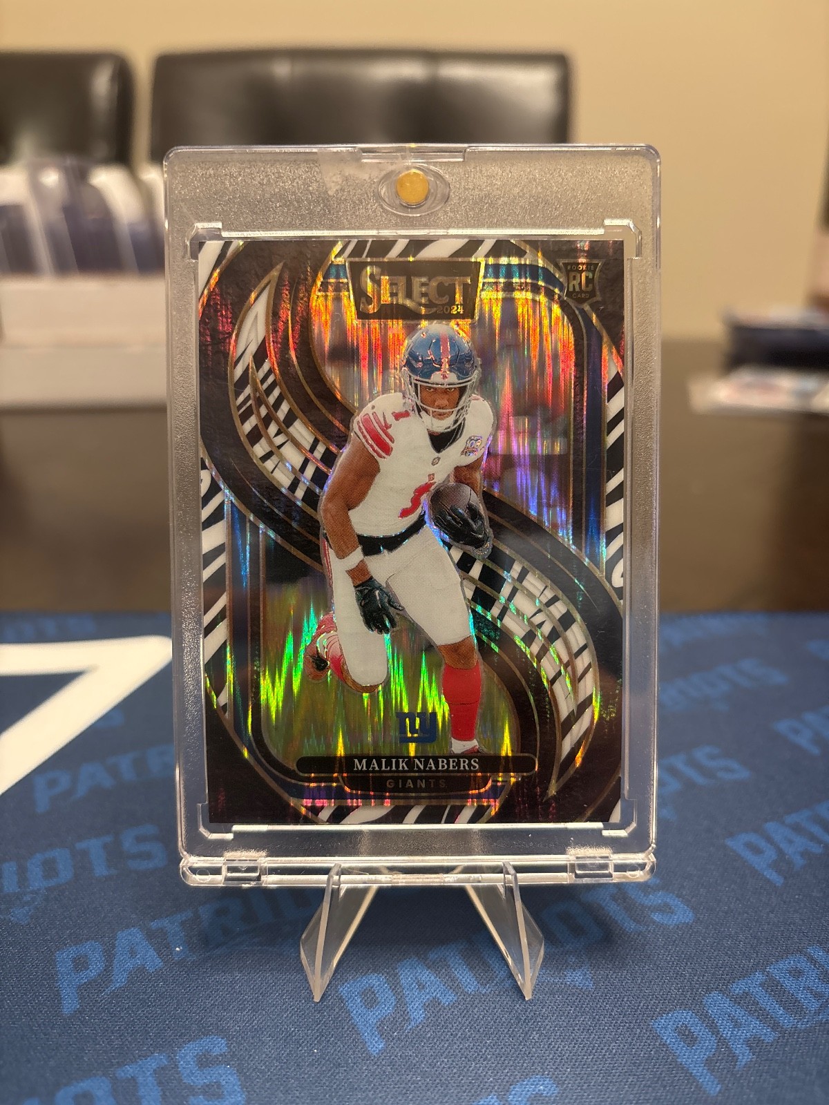 2024 Panini Select - Premier Level Malik Nabers #116 Zebra Prizm (RC) Giants