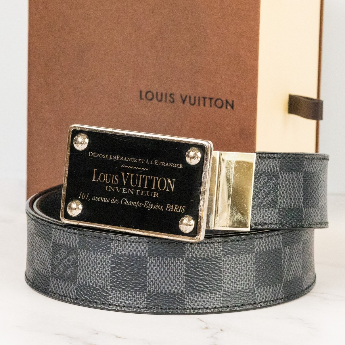 Louis Vuitton Damier Taiga SANTUR Avantur Reversible M9632 Belt