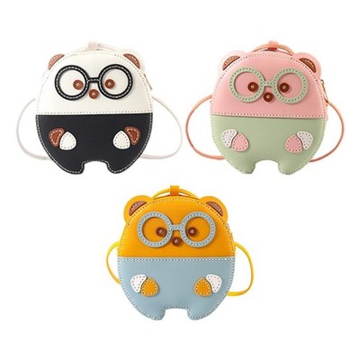 Glasses Bear DIY Leder Crossbody Bag Making Kit Einfache Bastel Leder Kits
