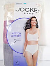Jockey 3 Briefs Panties Cotton waistband 1486 Purple Oatmeal Boysenberry sz 10