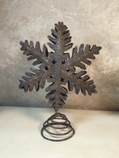 Restoration Hardware Snowflake On Spring Metal Primitive Country Christmas 11"