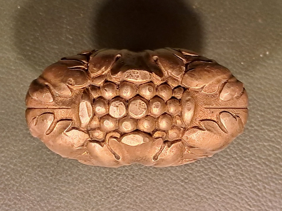 ▨6X6mm,ancien Bouton porte bronze Raisin ciselé,Poignée style Renaissance, XIX - Photo 2/4