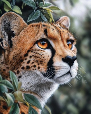 8x10 Cheetah Portrait Close-Up Wildlife Art Print - 715876734