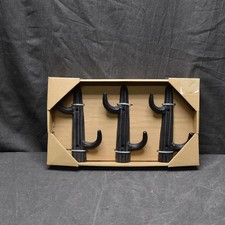 Lotto di 4 ganci a vite da parete cactus metallo nero western appendiabiti cappello decorazione