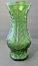 Vintage 1976 Emerald Green Glass Vase FTD 10" x 5" Possibly Indiana Glass
