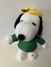2025 Peanuts Snoopy Animated Musical Plush Yellow Hat Green Puffer Christmas NWT