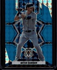 2022 Panini Mosaic #59 Mitch Haniger Blue Fluorescent #/15