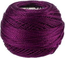 DMC CORPORATION DMC Pearl Cotton Ball Size 8 87yd-Very Dark Fuchsia Purple Berry