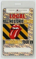Rolling Stones Local Laminated Backstage Pass - 1999 No Security Tour