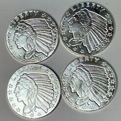 Lot of 4 x  1/10 oz .999 Fine Silver Rounds Golden State Mint - Lot 3